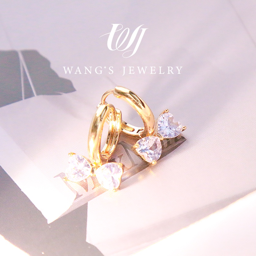 Bông Tai Mạ Vàng 18k Đính Đá Zircon Hình Nơ Sang Trọng Thời Trang Cho Nữ