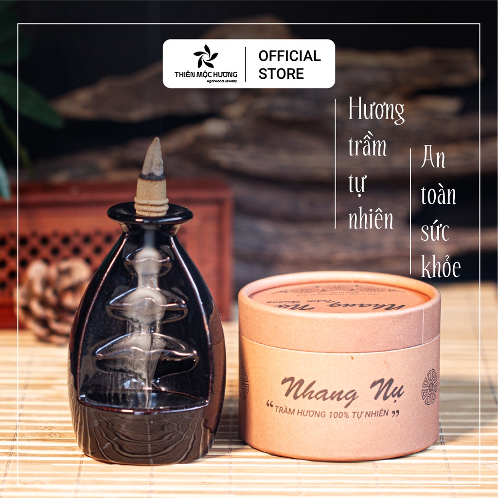 Mô tả Nhang nụ trầm hương khói ngược THIÊN MỘC HƯƠNG tặng 1 thác khói, hương nụ xông nhà thơm, đón tài lộc - 1