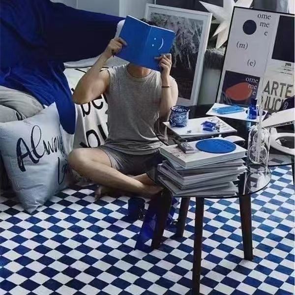 Thảm Trải Sàn Họa Tiết Caro Phong Cách Bắc Âu Hiện Đại Đơn Giản
