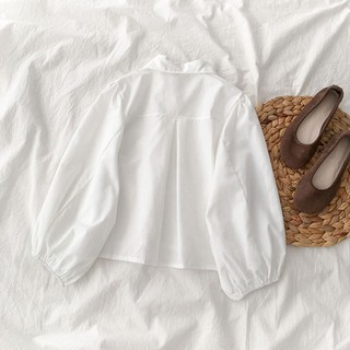 Áo Sơ Mi Tay Phồng Phong Cách Hàn Quốc baju baju wanita Lenan panjang