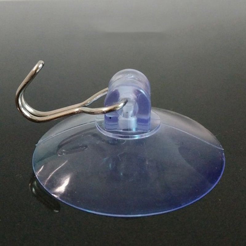 10 Móc treo có giác hút dán cửa kính trong suốt 32mm