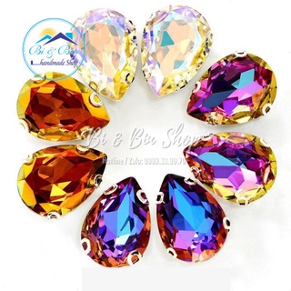 10 Viên Đá Đế Giọt Nước Hạt Pha Lê 10x14mm Đính Kết Trang Phục Thời Trang, Trang Trí Vương Miện - Bi & Bin Handmade Shop
