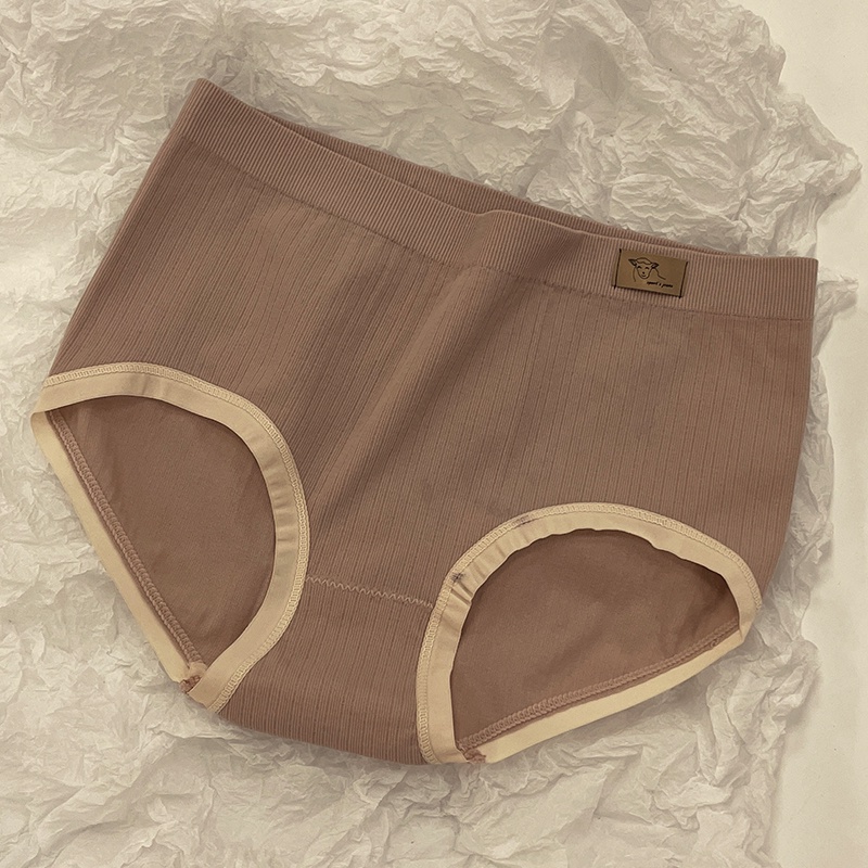 Quần Lót Cotton Không Đường May Mềm Mại Màu Trơn Kháng Khuẩn Thoải Mái Cho Nữ