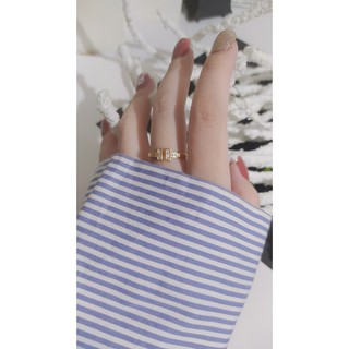 Nhẫn chữ T đính đá chất liệu mạ 925 điều chỉnh được size ( ảnh thật)
