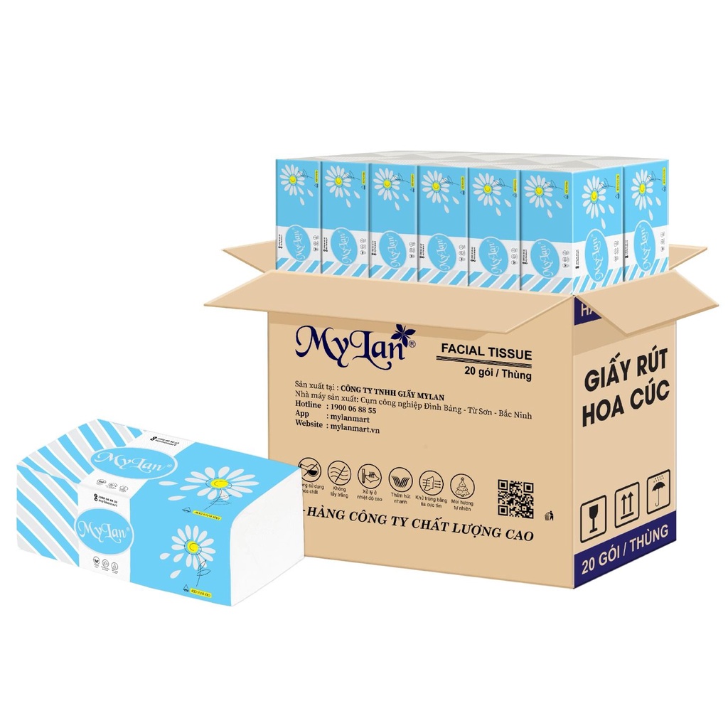 Giấy rút hoa cúc (400 tờ /gói ,20 gói/thùng) | Shopee Việt Nam