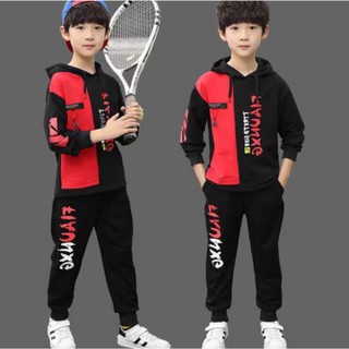 set quần áo thu đông chui đầu cho bé trai dáng thể thao dưới 10 tuổi