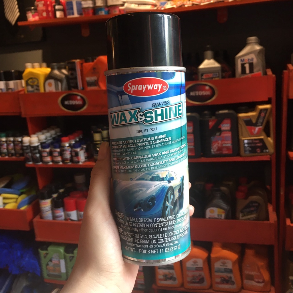 Chai Xịt Làm Sạch Và Đánh Bóng Sơn Xe Ô Tô Từ Mỹ Sprayway Wax & Shine 753 - 312g chamsocxestore