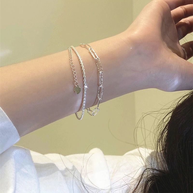 MIAOYA Thời Trang Vòng Tay Kim Loại Mạ Bạc Thiết Kế Độc Đáo