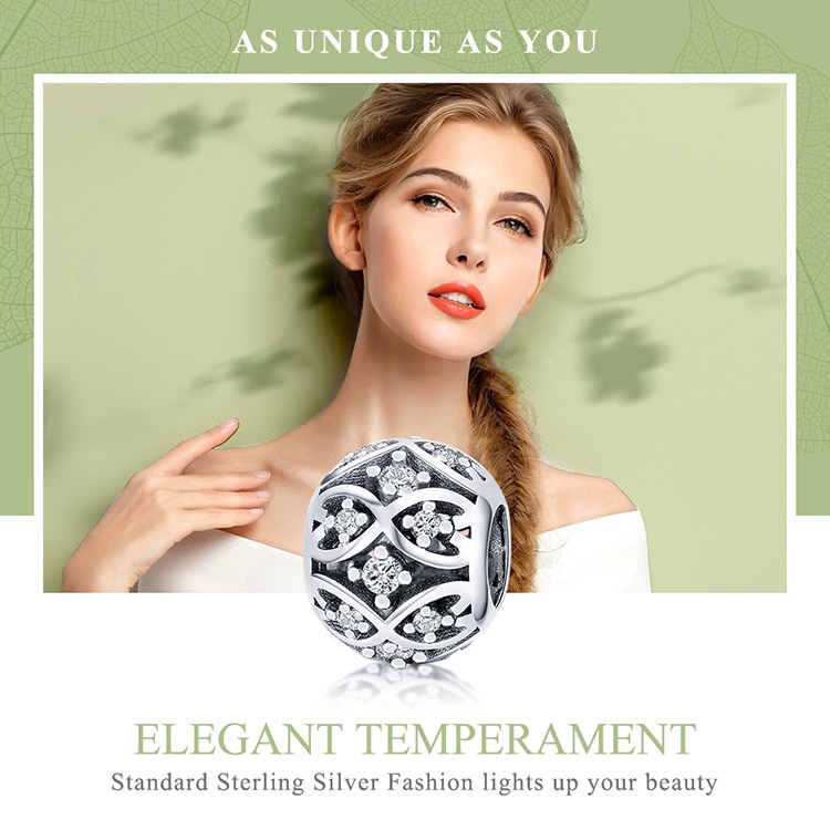 Charm vòng tay Bamoer SCC732 bằng bạc 925 sterling DIY thanh lịch