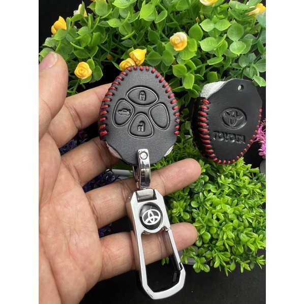 Bao da chìa khoá 4 nút có chìa xe Toyota Innova, Vios, Camry, Hilux, Fortuner, Yaris, Corolla Atis