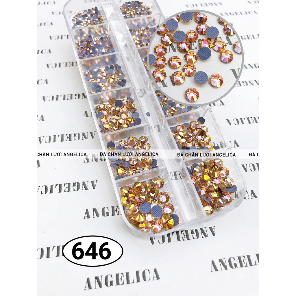 Đá Chân Lưới Nail 12 Khía Heaven Padparadscha Đính Móng ANGELICA 646
