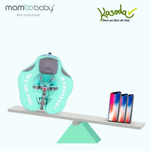 Phao bơi không bơm hơi PHAO NGỰC cho bé từ 3 tháng 1 2 tuổi phao chống lật đai an toàn Mambobaby