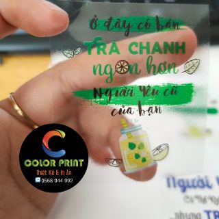 [FREE CẮT BẾ] Tem Decal Trong Suốt - Tem Nhựa In Theo Yêu Cầu