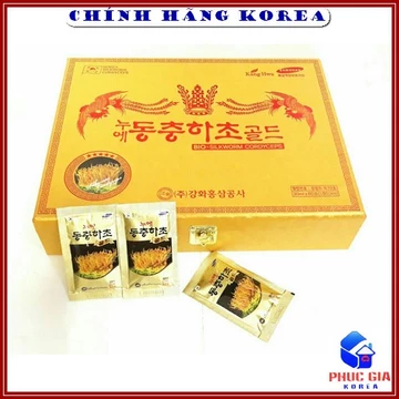 Đông Trùng Hạ Thảo Hộp Gỗ Vàng 60 Gói Thượng Hạng - Ổn Định Huyết Áp Phòng Ung THư