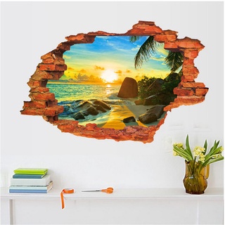 Decan dán tường 3D, tranh dán tường phong cảnh