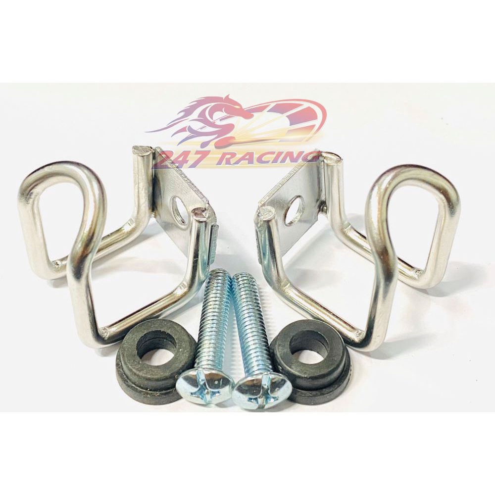 Combo 2 móc treo đồ chữ U Inox TRẮNG gắn xe máy tiện ích siêu rẻ