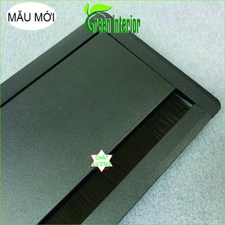 Nắp hộp điện nhôm mặt bàn, nắp hộp điện âm bàn làm việc, nắp luồn dây điện mặt bàn làm việc kích thước 400*1280mm MàuBạc