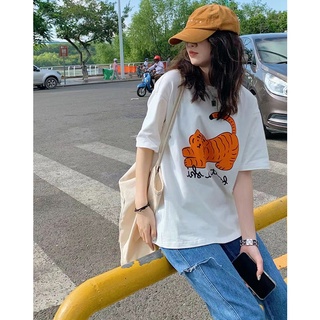 Áo thun HIIXIIVI cotton tay ngắn cổ tròn thời trang mùa hè phong cách Hàn Quốc mới 2024