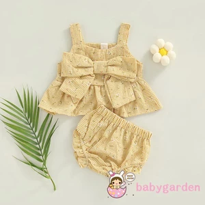 Bộ Áo Hai Dây Không Tay + Quần Short Lưng Thun Họa Tiết Hoa Dành Cho Bé Gái 0-18 Tháng Tuổi