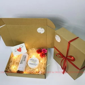 Hộp đựng quà sinh nhật, hộp kraft đựng quà valentine full phụ kiện