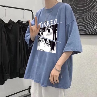 Nhật Bản Kawaii Catoon Áo Nam Nữ Y2k Cặp Đôi Áo Thun Hip Hop Dạo Phố Ngắn Tay Quá Khổ Unisex Anime Áo