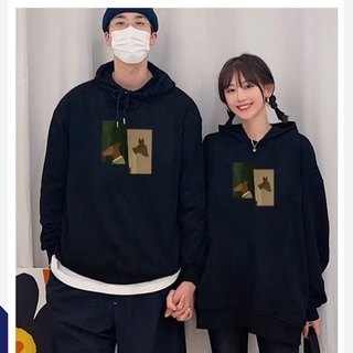 Áo Hoodie UNISEX Tay Dài Dáng Rộng In Hình Hươu Phong Cách Cổ Điển