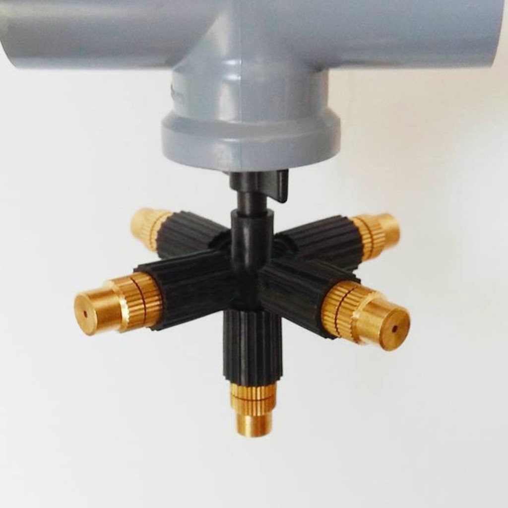 Béc Phun Sương 5 Hướng Đầu Đồng - Kèm ren ngoài 2, Van Chống Rỉ nước, Sử Dụng Tưới Lan, Tưới Cây, Làm Mát