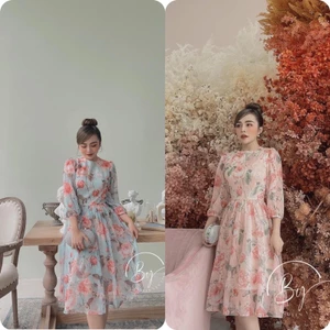 Váy Lụa Hoa 3D Đẹp Ngất Ngây