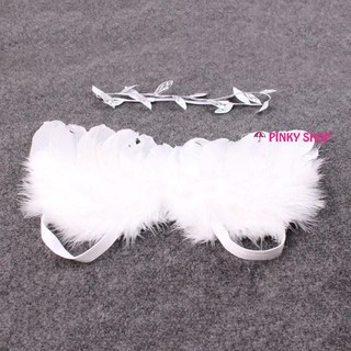 Đôi cánh thiên thần và vòng đội đầu hình chiếc lá, phụ kiện hóa trang cho các bé từ 0-6 tháng tuổi Pinky Shop ĐCLV1
