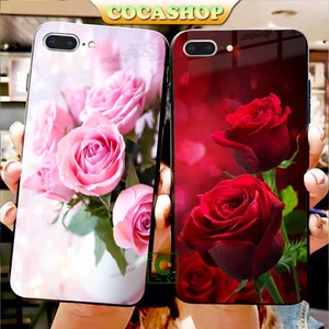 Ốp iPhone Mặt Kính Nano Dẻo - Ốp Hoa Hồng Lãng Mạn