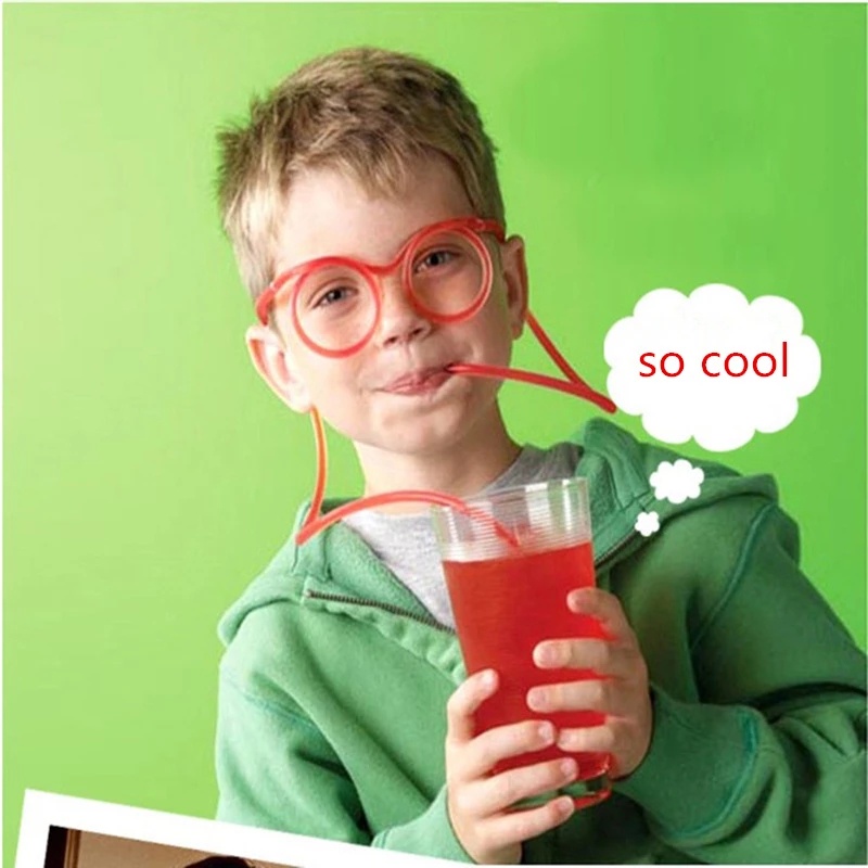 Ống hút hình mắt kính nhiều màu sắc tùy chọn có thể tái sử dụng an toàn vui nhộn dành cho bé