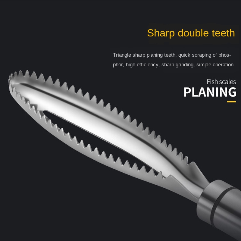 Công cụ khử vảy cá chuyên nghiệp bằng thép không gỉ 304 - Professional 304 Stainless Steel Fish Scaler Tool (Durable & Safe Design, Easy Clean Fish Skin Remover)