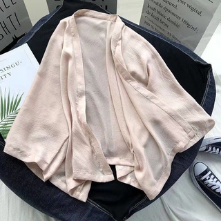 Áo khoác kimono màu trơn phong cách Hàn Quốc cho nữ
