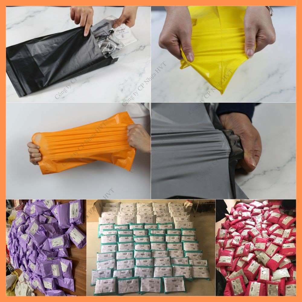 Túi gói hàng niêm phong NHỰA HVT, túi đóng hàng có băng keo size 40*60