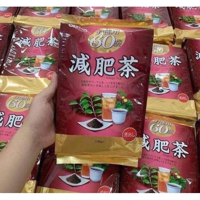 Trà giảm mỡ bụng genpi tea orihiro Nội Địa Nhật trà giảm mỡ máu mỡ thừa