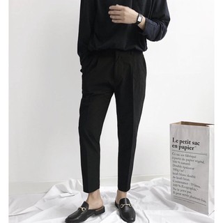 Quần Trouser Pant trơn đen (ảnh thật)