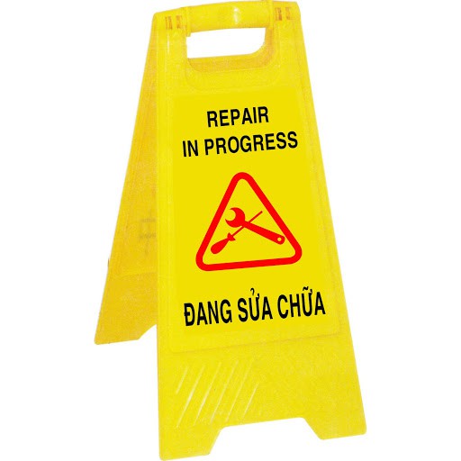 Biển báo hiệu sửa chữa - Bảng nhựa cảnh báo - biển báo chữ A - chú ý đang  sửa chữa - repair in progress | Shopee Việt Nam