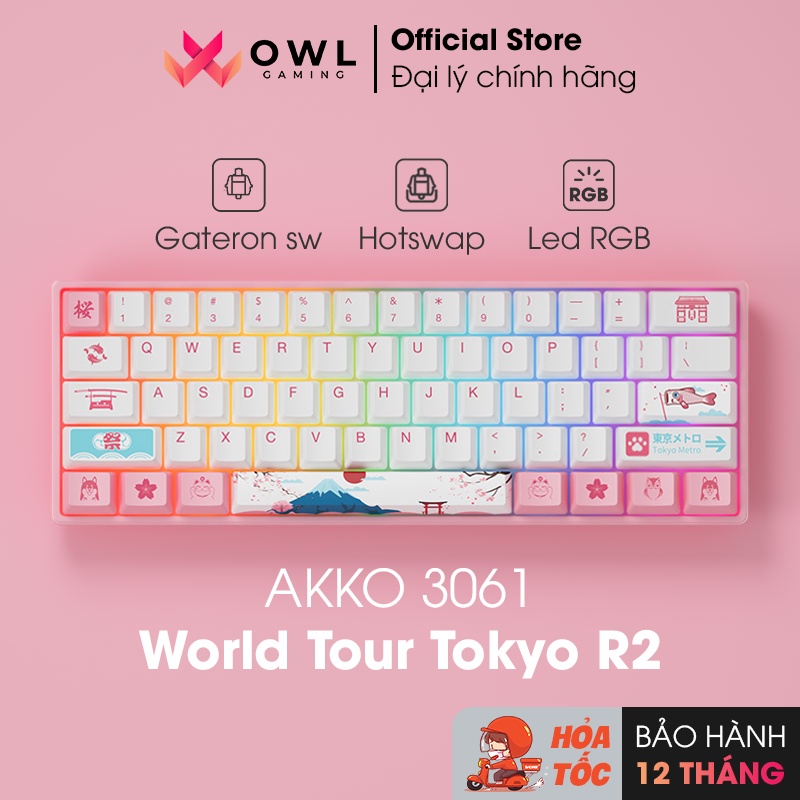 Bàn phím cơ AKKO 3061 World Tour Tokyo R2 (Hotswap / Gateron sw Pre ...