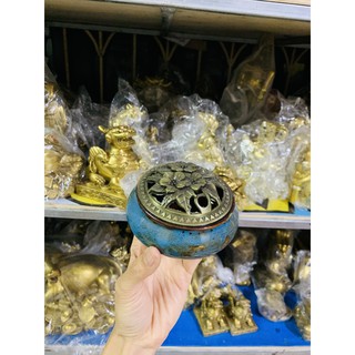 Lư xông trầm đốt trầm gốm tặng kèm nụ trầm đồ thờ cúng