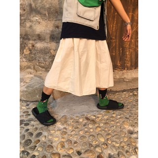 [Có sẵn] SKIRT - Váy dài vải Kaki lưng thun kèm khoá kéo Kawaii Viet Nam (2 màu)