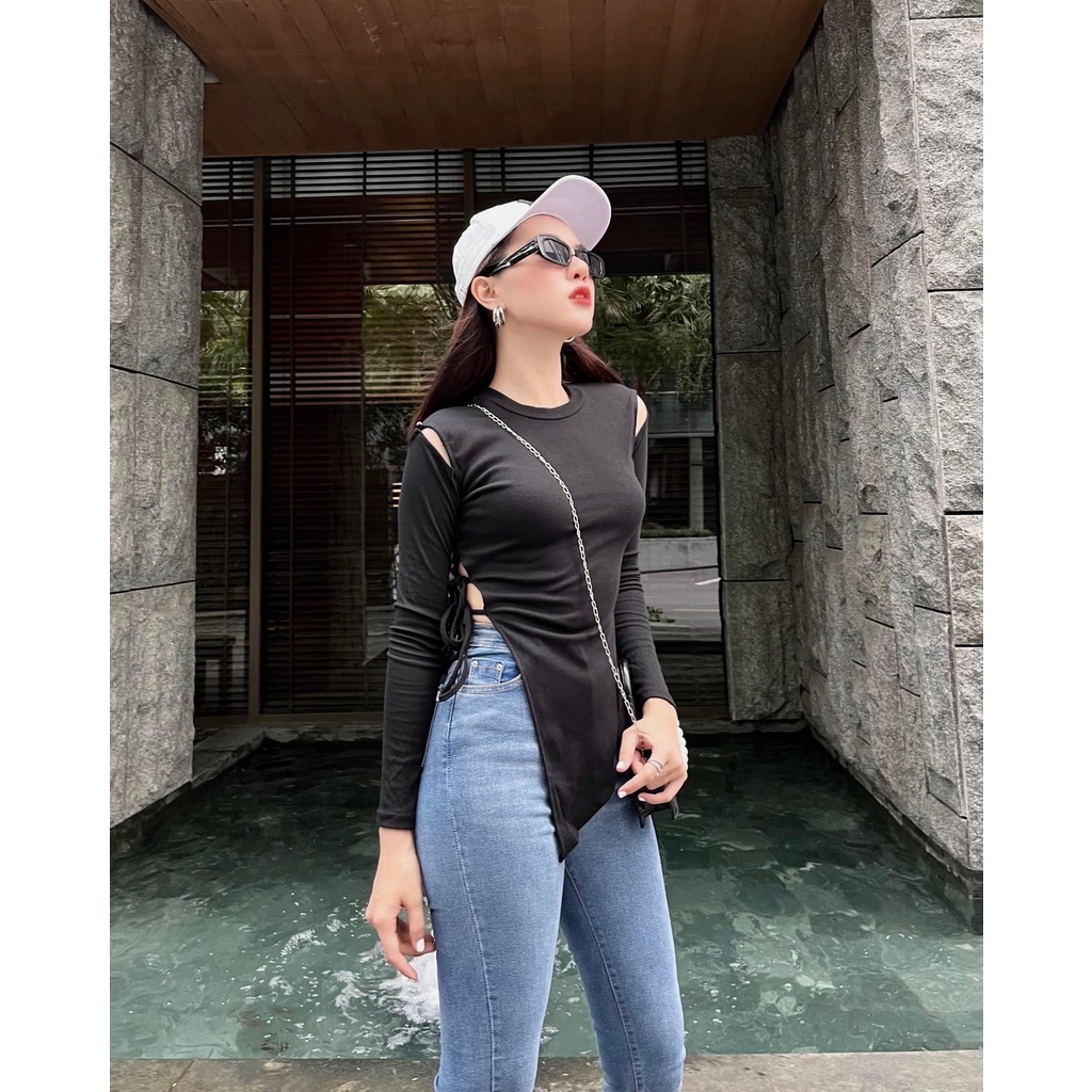 ÁO TRẮNG CUT OUT CỘT NƠ ĐỘC ĐÁO - LINIS TOP