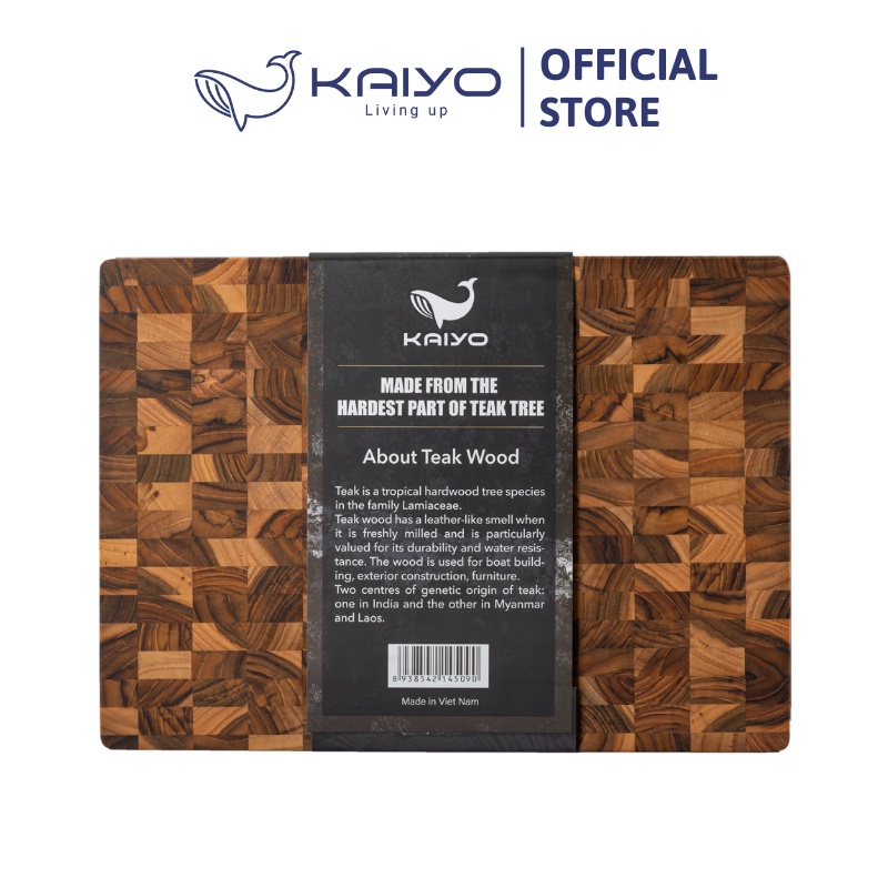 Thớt thái gỗ teak đầu cây KAIYO loại chữ nhật, tròn và oval, chống ẩm mốc tốt