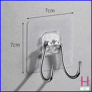 Móc inox chữ V có đầu bọc thép 304 dán tường 2 chân tiện dụng { H }