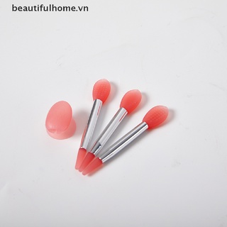 Bộ 3 Cọ Silicone Đắp Mặt Nạ Môi Kèm Vỏ Hút Chống Bụi