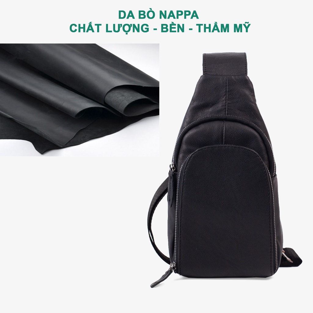 Ảnh Túi đeo chéo nam da bò Nappa Venus DC108 - Bụi leather - Bảo hành 12 tháng 3