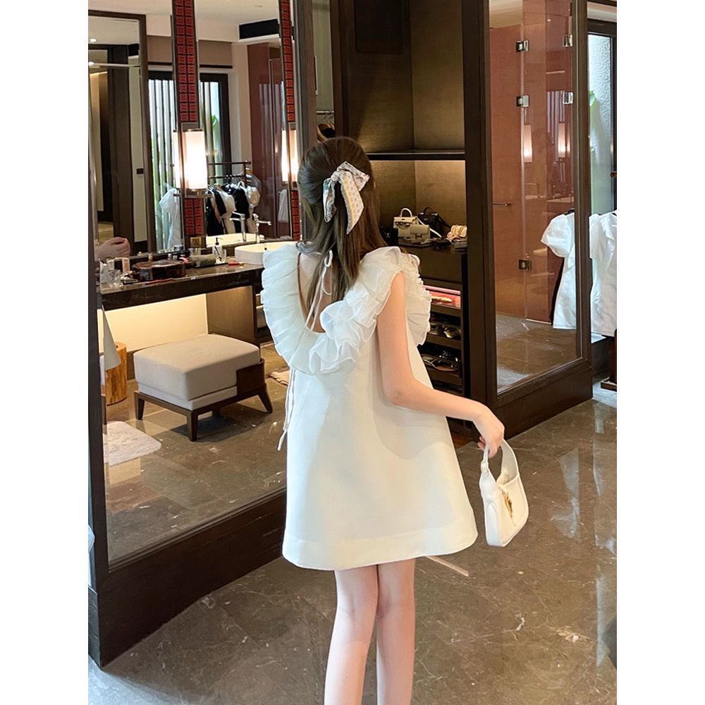 ĐẦM ĐEN XÒE CỔ BÈO BỒNG BỀNH ĐÍNH NƠ CỔ XINH XẮN - ELLY DRESS