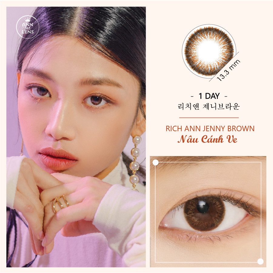 Ảnh Lens 1 Ngày ANN365 Tone Nâu Cho Cô Dâu Cận Từ 0 Độ Đến 8 Độ 2