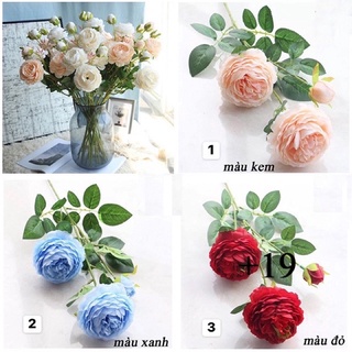 Combo 10 cành hoa trà mao lương 3 bông cao 70cm- Hoa giả