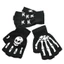 FUHUIOT Halloween Dạ Quang Găng Tay Punk Độc Đá Tay Chống Trượt Xương Kinh Dị Ấm Hơn Đồng Hồ Trang Phục Găng Tay Nửa Ngón Găng Tay