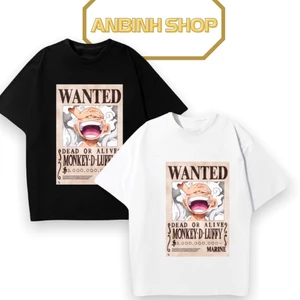 Áo thun in hình truy nã Luffy Mũ Rơm Gear 5